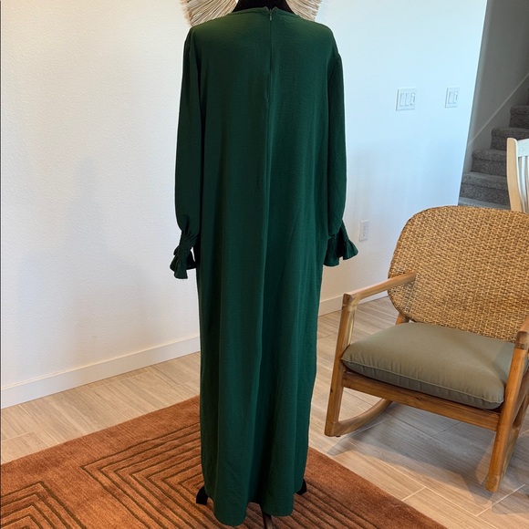 Chic Long Sleeve Green Maxi Dress - Picture 10 of 11